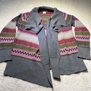 Dylan Cardigan Sweater Women Geometric Aztec Pattern Shawl Collar Large